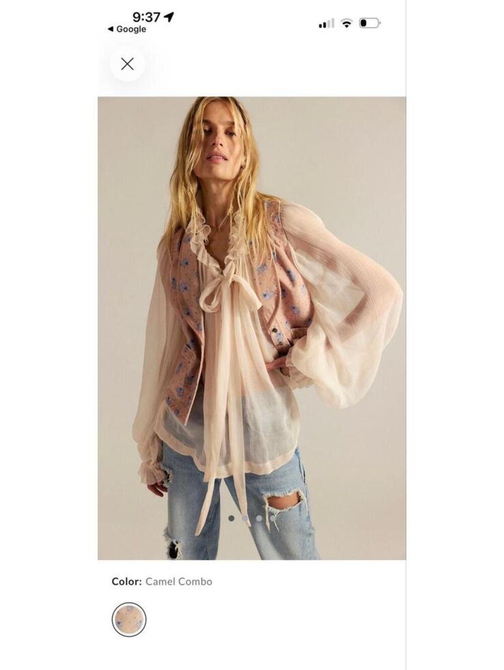 32. Free People Noir Knights printed vest/S/NWT/sold out